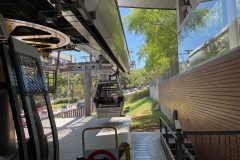 On the cable car to the top of Montjuic
